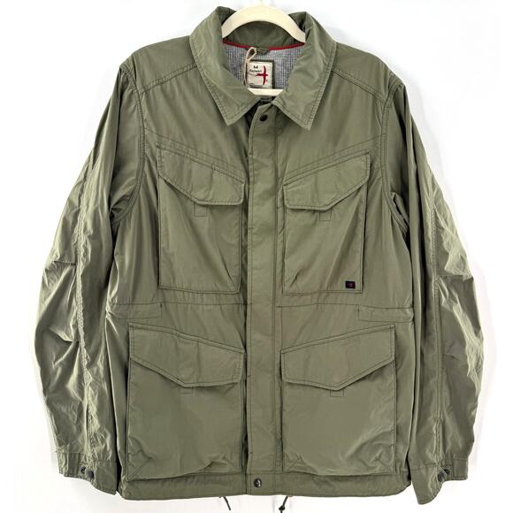 Relwen Mens Peached Sailcloth Green Tanker Jacket Thermal Field Coat Utility M - Picture 1 of 12